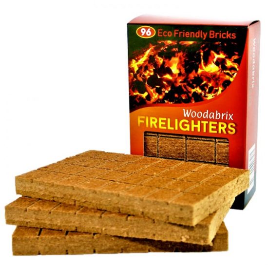 Woodabrix Natural Firelighters 96, Eco fire starting blocks